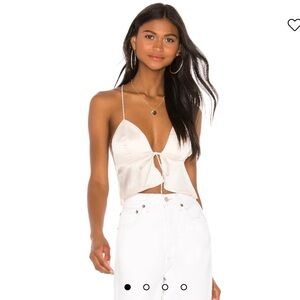 REVOLVE x superdown Isla satin top - size S - Ivory